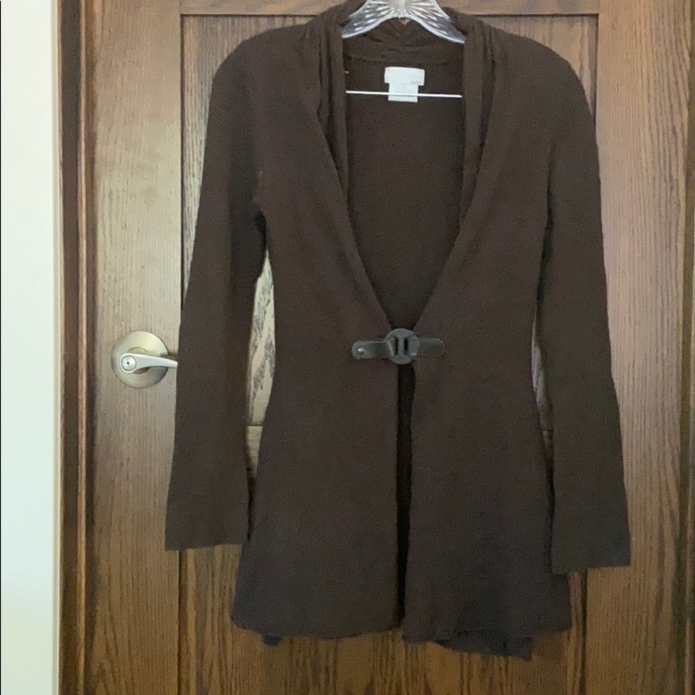 Cute brown cardigan with button mid waist